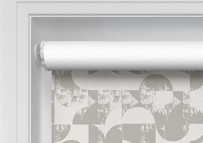 Circular Relief Print, Pebble Grey - Twist&Fit Roller Blind - Image 10